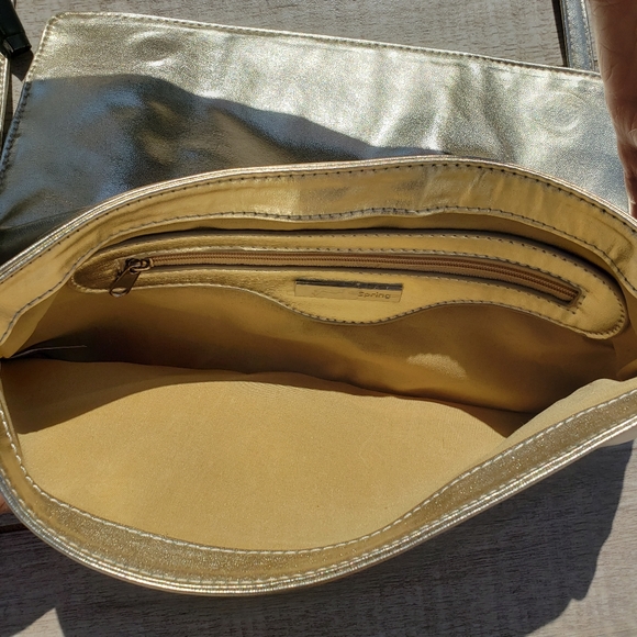 Call it Spring Convertable Crossbody and Clutch Muted Matte Gold Evening Bag - Picture 2 of 3